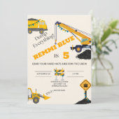 Im Bau! Geburtstag Einladung (Stehend Vorderseite)