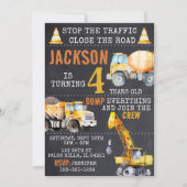 Im Bau Geburtstagsjunge Einladung (Vorderseite)