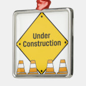 Im Bau mit Kegeln Silbernes Ornament (Links)