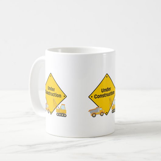 Im Bau mit Lastkraftwagen Kaffeetasse (Vorderseite Links)