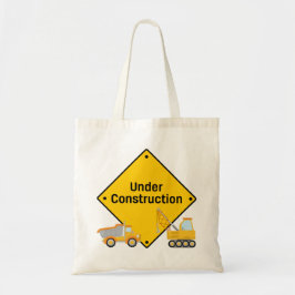 Im Bau mit Lastkraftwagen Tragetasche