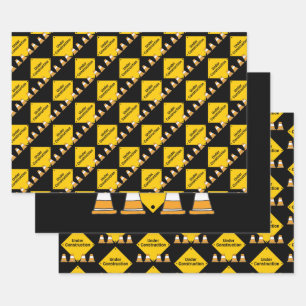 Im Bau mit Leitkegeln Geschenkpapier Set