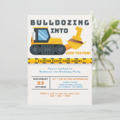 Im Baugewerbe 1. Geburtstag Einladung (Stehend Vorderseite)