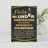 Im Baugewerbe Einladung zum Geburtstag (Stehend Vorderseite)