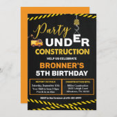 Im Baugewerbe Einladung zum Geburtstag (Vorne/Hinten)