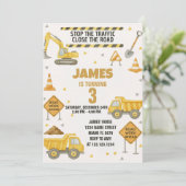 Im Baugewerbe Einladung zum Geburtstag (Stehend Vorderseite)