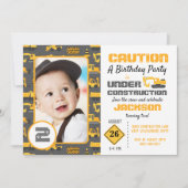 Im Baugewerbe Einladung zum Geburtstag Foto (Vorderseite)