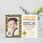 Im Baugewerbe Einladung zum Geburtstag Foto (Stehend Vorderseite)