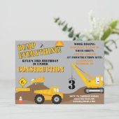 Im Baugewerbe Einladung zur Geburtstagspartei (Stehend Vorderseite)