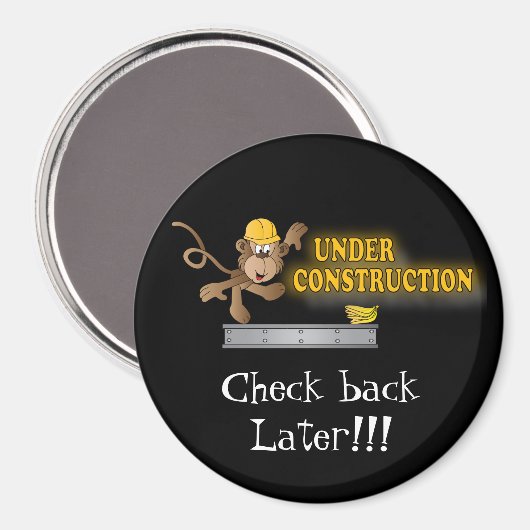 Im Baugewerbe: Funny Monkey Magnet (Vorderseite/Rückseite)