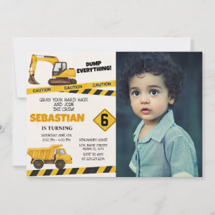 Im Baugewerbe lädt Geburtstag mit Foto ein Einladung