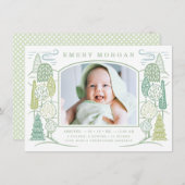 Im Baum Top Birth Ankündigung Grün (Vorne/Hinten)