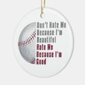 Im Beautiful Im Good Baseball Keramikornament (Links)
