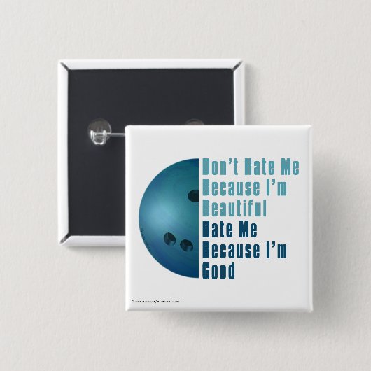 Im Beautiful Im Good Bowling Blue Button (Vorne & Hinten)