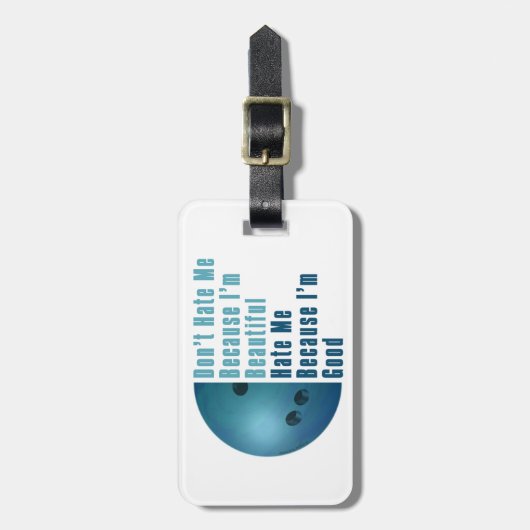 Im Beautiful Im Good Bowling Blue Gepäckanhänger (Vorderseite vertikal)