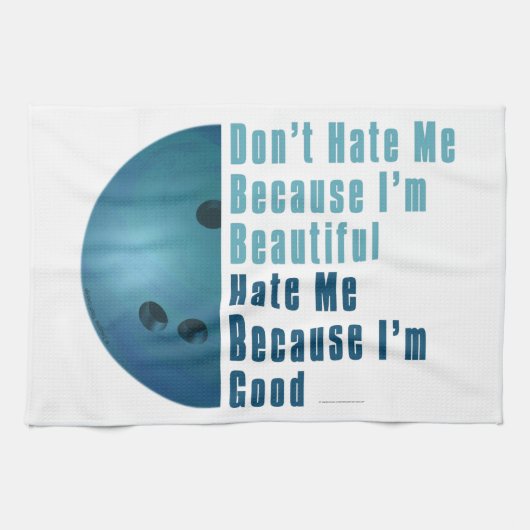 Im Beautiful Im Good Bowling Blue Küchentuch (Horizontal)