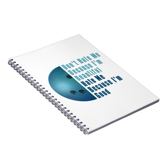 Im Beautiful Im Good Bowling Blue Notizblock (Rechte Seite)