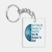 Im Beautiful Im Good Bowling Blue Schlüsselanhänger (Vorderseite links)