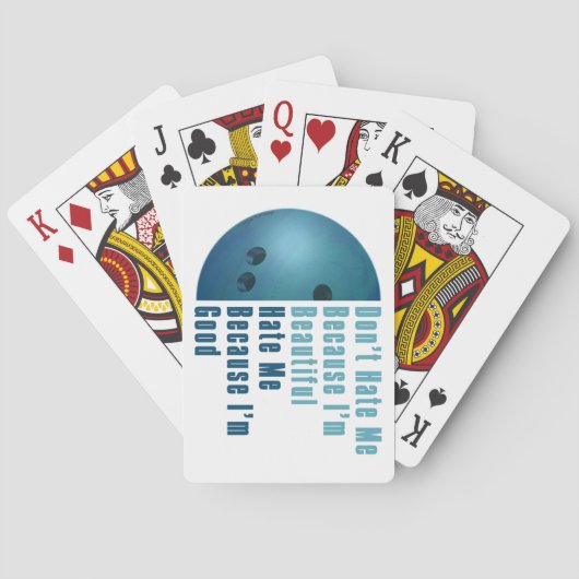 Im Beautiful Im Good Bowling Blue Spielkarten (Rückseite)