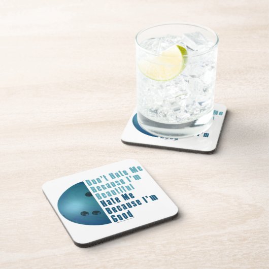 Im Beautiful Im Good Bowling Blue Untersetzer (Rechte Seite)