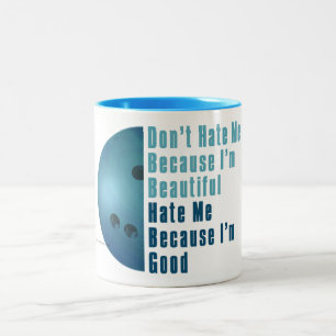 Im Beautiful Im Good Bowling Blue Zweifarbige Tasse