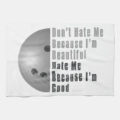 Im Beautiful Im Good Bowling Gray Geschirrtuch (Horizontal)