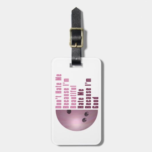 Im Beautiful Im Good Bowling Pink Gepäckanhänger (Vorderseite vertikal)