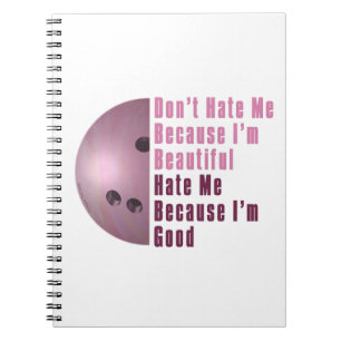 Im Beautiful Im Good Bowling Pink Notizblock