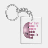 Im Beautiful Im Good Bowling Pink Schlüsselanhänger (Vorderseite links)