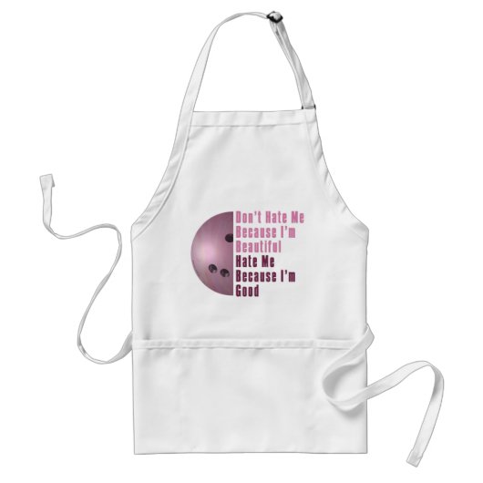 Im Beautiful Im Good Bowling Pink Schürze (Vorne)