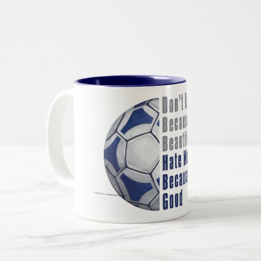 Im Beautiful Im Good Futbal Zweifarbige Tasse (Vorderseite Links)
