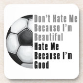 Im Beautiful Im Good Soccer Ball Untersetzer (Vorderseite)