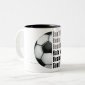 Im Beautiful Im Good Soccer Ball Zweifarbige Tasse (Vorderseite Links)