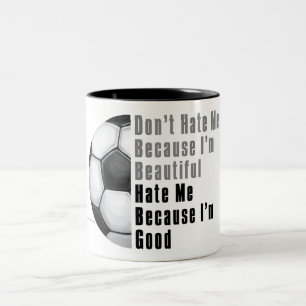 Im Beautiful Im Good Soccer Ball Zweifarbige Tasse