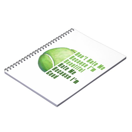 Im Beautiful Im Good Tennis Ball Notizblock (Linke Seite)