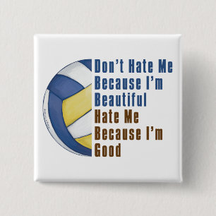 Im Beautiful Im Good Volleyball Button
