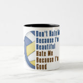Im Beautiful Im Good Volleyball Zweifarbige Tasse (Mittel)