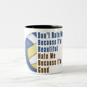 Im Beautiful Im Good Volleyball Zweifarbige Tasse