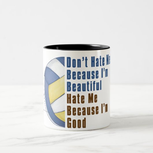 Im Beautiful Im Good Volleyball Zweifarbige Tasse (Mittel)