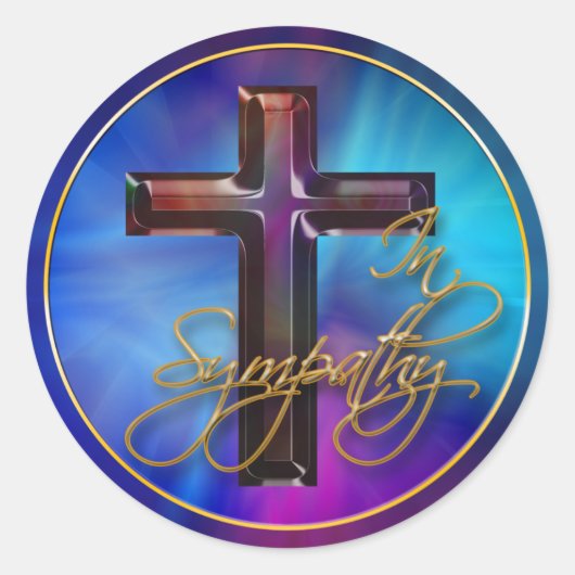 Im Beileid Mutter der Perlkreuz-Aufkleber für Sieg Runder Aufkleber (Vorderseite)