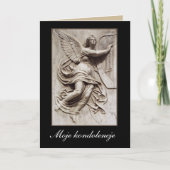 Im Beileid - Polnisches - Engel mit Harfe Karte (Vorderseite)