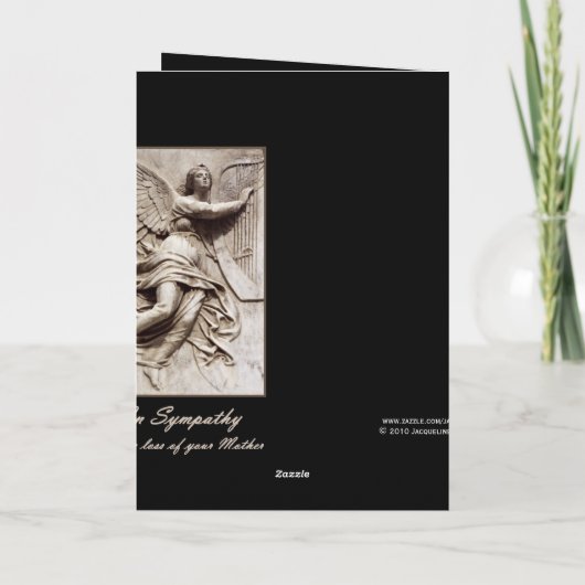 Im Beileid - Verlust der Mutter - Engel mit Harfe Karte (Rückseite)