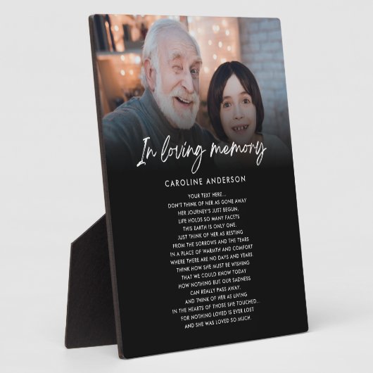 Im benutzerdefinierten Foto für Memorial Fotoplatte (Seite)