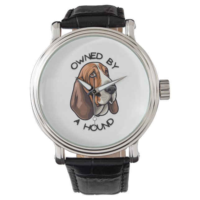 Im Besitz eines Basset Hound Armbanduhr (Vorderseite)