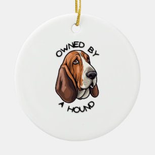 Im Besitz eines Basset Hound Keramik Ornament