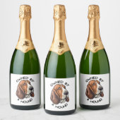 Im Besitz eines Basset Hound Schaumweinetikett (Flaschen)