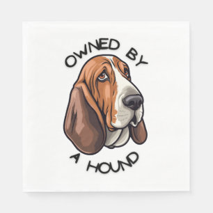 Im Besitz eines Basset Hound Serviette