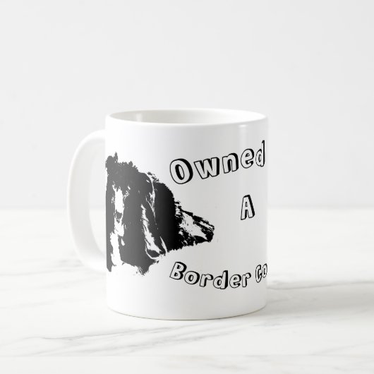 Im Besitz eines Grenzgängers Collie Funny Dog Kaffeetasse (Vorderseite Links)