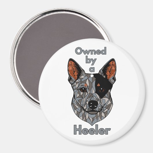 Im Besitz eines Heelers (blau) Magnet (Vorderseite/Rückseite)