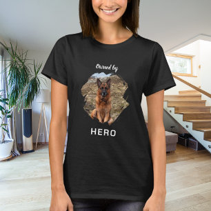 Im Besitz von Hund Foto Spaß schwarz T-Shirt